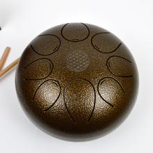 Load image into Gallery viewer, 8-inch Brown Steel Tongue Drum Pentatonic Scale
