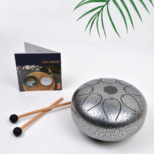 Load image into Gallery viewer, 8-inch Silver Steel Tongue Drum Pentatonic Scale