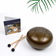 Load image into Gallery viewer, 8-inch Brown Steel Tongue Drum Pentatonic Scale