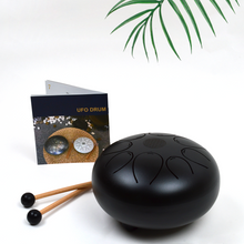 Load image into Gallery viewer, 8-inch Black Steel Tongue Drum Pentatonic Scale