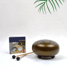 Load image into Gallery viewer, 8-inch Brown Steel Tongue Drum Pentatonic Scale