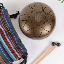 Load image into Gallery viewer, 8-inch Brown Steel Tongue Drum Pentatonic Scale