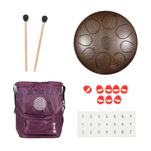 Load image into Gallery viewer, 12 inch 8 notes Steel Tongue Drum with Mallets and Bag