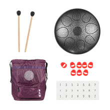 Load image into Gallery viewer, 10 inch 8 notes Steel Tongue Drum with Mallets and Bag