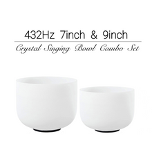 Load image into Gallery viewer, 432Hz 7inch+9inch Crystal Singing Bowls with Mallet COMBO in various notes
