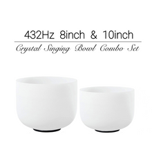 Load image into Gallery viewer, 432Hz 8inch+10inch Crystal Singing Bowls with Mallet COMBO in various notes