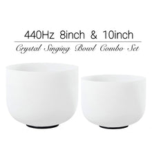 Load image into Gallery viewer, 440Hz 8inch+10inch Crystal Singing Bowls with Mallet COMBO in various notes