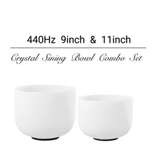 Load image into Gallery viewer, 440Hz 9inch+11inch E note Crystal Singing Bowls with Mallet COMBO in various notes