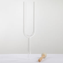 Load image into Gallery viewer, Crystal Tuning Fork B Note Crown Chakra with case and mallet