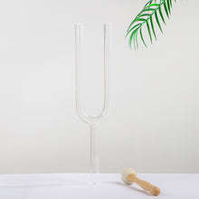 Load image into Gallery viewer, Crystal Tuning Fork B Note Crown Chakra with case and mallet