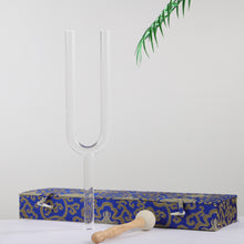 Load image into Gallery viewer, Crystal Tuning Fork B Note Crown Chakra with case and mallet