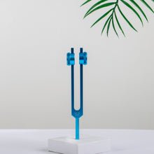 Load image into Gallery viewer, Metal Tuning Fork THROAT Chakra 141.27Hz Blue Color