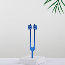 Load image into Gallery viewer, Metal Tuning Fork 3RD EYE Chakra 221.23Hz Indigo Color with bag and mallet