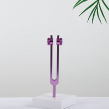 Load image into Gallery viewer, Metal Tuning Fork CROWN Chakra 172.06Hz Purple Color with bag and mallet