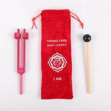 Load image into Gallery viewer, Metal Tuning Fork 7Chakra Rainbow Color with bags and mallets