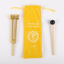 Load image into Gallery viewer, Metal Tuning Fork SOLAR PLEXUS Chakra 126.22Hz Yellow Color