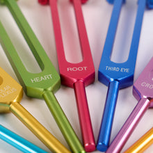 Load image into Gallery viewer, Metal Tuning Fork 7Chakra Rainbow Color with bags and mallets