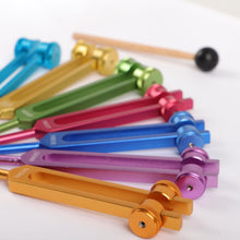 Load image into Gallery viewer, Metal Tuning Fork 7Chakra Rainbow Color with bags and mallets