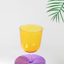 Load image into Gallery viewer, 440Hz E note Yellow Handle Crystal Singing Bowl with Hard Traveling Case and Mallet