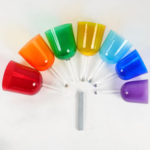 Load image into Gallery viewer, 440Hz 7Notes 7Colors 7Chakras Handle Crystal Singing Bowl with Hard Traveling Case and Mallet