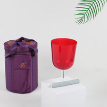 Load image into Gallery viewer, 440Hz C note Red Handle Crystal Singing Bowl with Hard Traveling Case and Mallet
