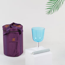 Load image into Gallery viewer, 440Hz G note Blue Handle Crystal Singing Bowl with Hard Traveling Case and Mallet