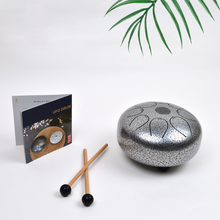 Load image into Gallery viewer, 8-inch Silver Steel Tongue Drum Pentatonic Scale
