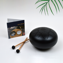 Load image into Gallery viewer, 8-inch Black Steel Tongue Drum Pentatonic Scale
