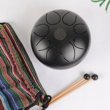 Load image into Gallery viewer, 8-inch Black Steel Tongue Drum Pentatonic Scale
