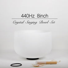 Load image into Gallery viewer, 440Hz 8inch Crystal Singing Bowl with various Notes
