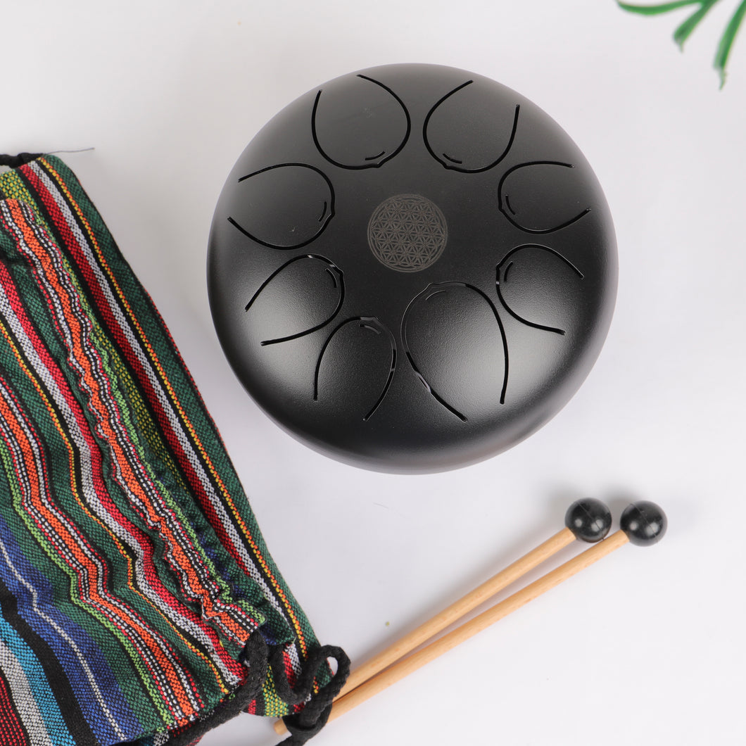 8-inch Pentatonic Scale Steel Tongue Drum with Mallets and Bag
